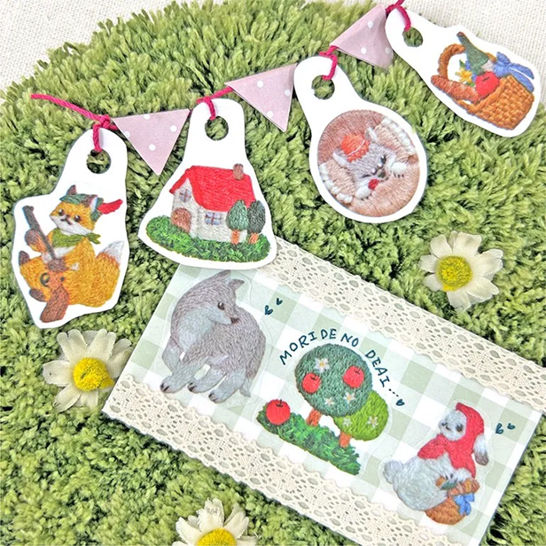 Washi Sticker Roll Series - Red Riding Hood in Embroidered Forest