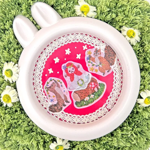 Washi Sticker Roll Series - Red Riding Hood in Embroidered Forest