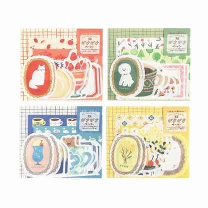 Japanese Mini Washi Letter Writing Set Relaxing Series - Bear and Drink