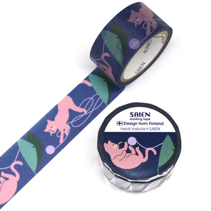 Saien x Heidi Valkola Co branding Washi Tape  - Cats