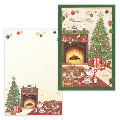 Christmas Gold Foil Letter Writing Set - Christmas Party