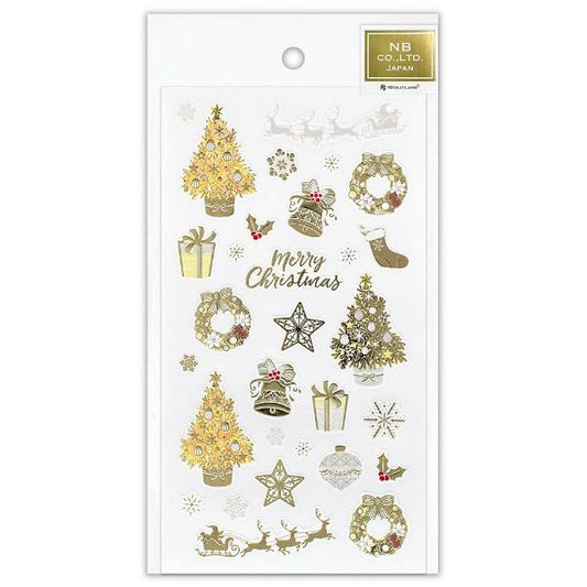 Pearl Series Gold Foil Sticker - Christmas Tree