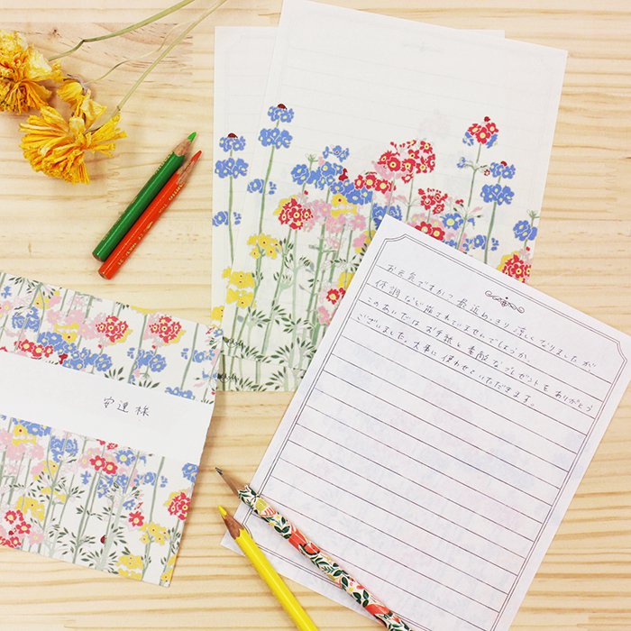 Letter Writing Set Series designed by Emily Burningham - Primulas