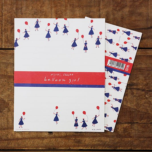 Letter Writing Set Series designed by Nishi Shuku - balloon girl