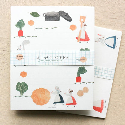 Letter Writing Set Series designed by Necktie - Let's make some soup.