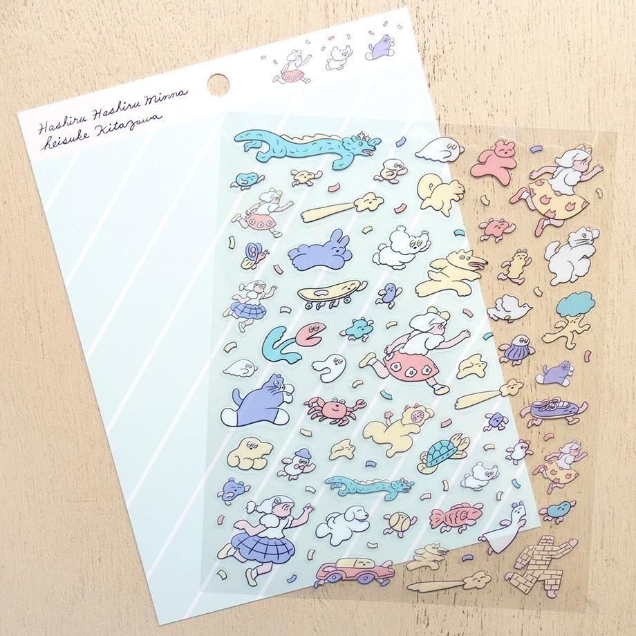 PET Sticker Series design by Heisuke Kitazawa - Run, Run Everyone!