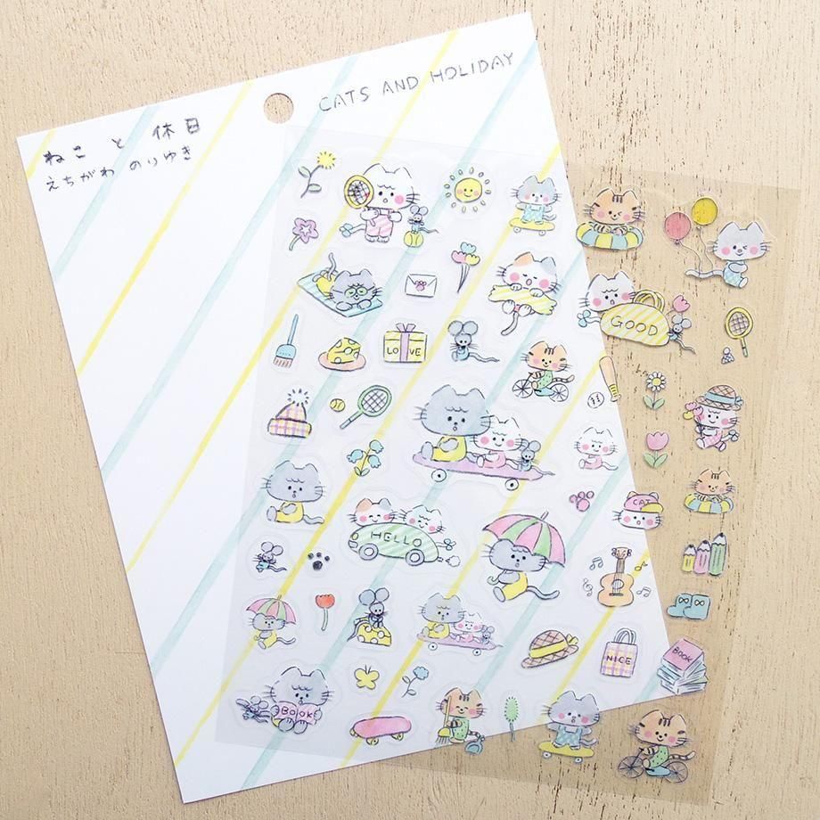 PET Sticker Series design by Noriyuki Echigawa - Cats and Holidays