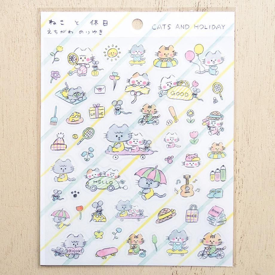 PET Sticker Series design by Noriyuki Echigawa - Cats and Holidays