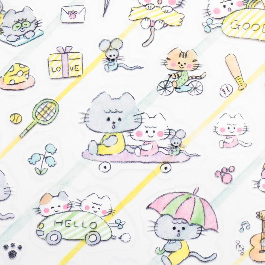 PET Sticker Series design by Noriyuki Echigawa - Cats and Holidays