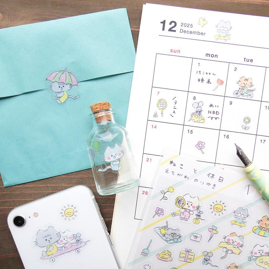 PET Sticker Series design by Noriyuki Echigawa - Cats and Holidays