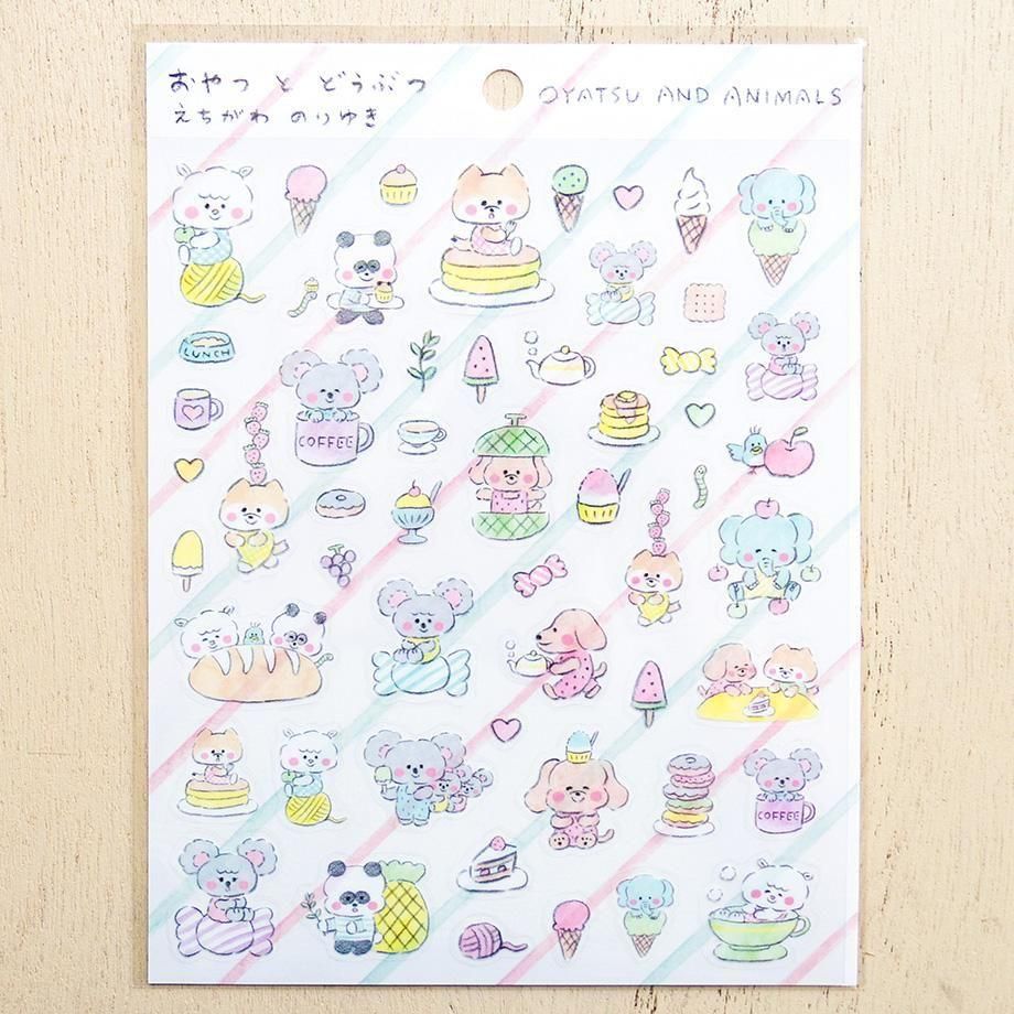 PET Sticker Series design by Noriyuki Echigawa - Snacks and Animals