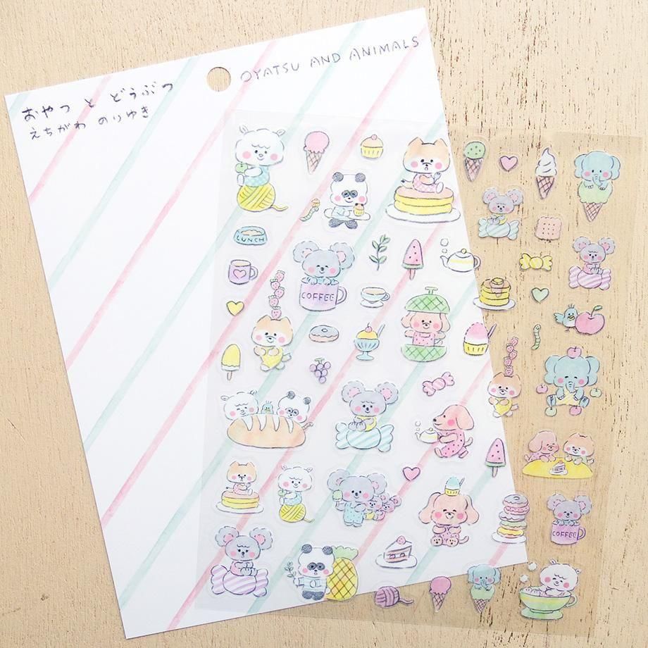 PET Sticker Series design by Noriyuki Echigawa - Snacks and Animals