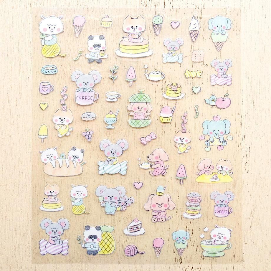 PET Sticker Series design by Noriyuki Echigawa - Snacks and Animals