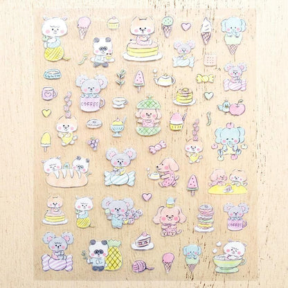 PET Sticker Series design by Noriyuki Echigawa - Snacks and Animals