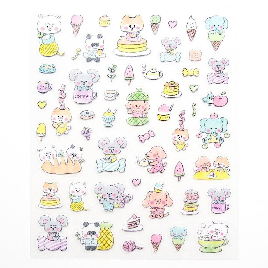 PET Sticker Series design by Noriyuki Echigawa - Snacks and Animals