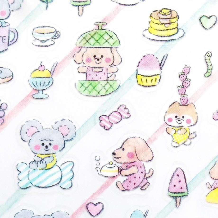 PET Sticker Series design by Noriyuki Echigawa - Snacks and Animals