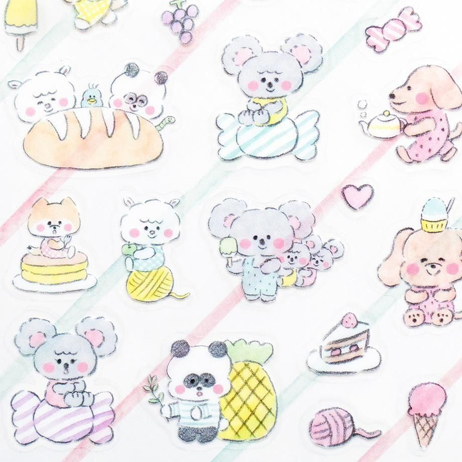 PET Sticker Series design by Noriyuki Echigawa - Snacks and Animals