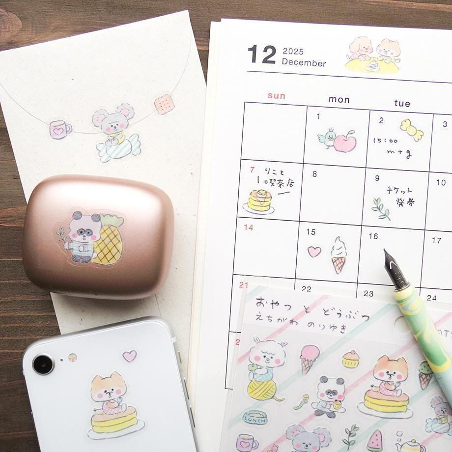 PET Sticker Series design by Noriyuki Echigawa - Snacks and Animals