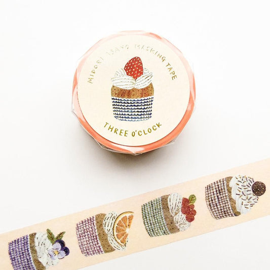 Gold Foil Washi Tape Series design by Midori Asano - THREE O' CLOCK