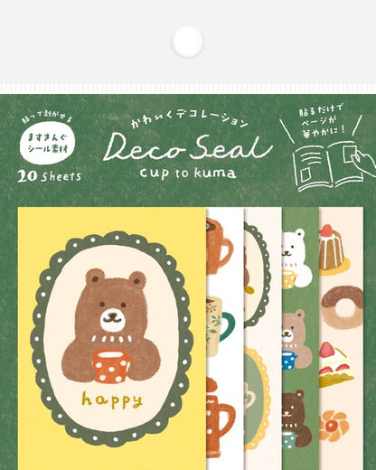 Japanese Washi Flake Sticker Bag - Cup to Kuma