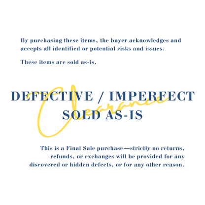 Defective / Imperfect – Sold As-Is (Clearance Item)