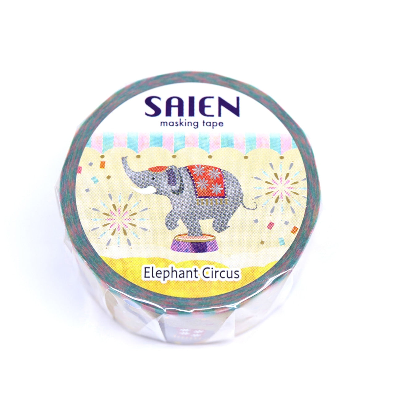 Saien Special Gold & Silver Foil Washi Tape Series - Elephant Circus