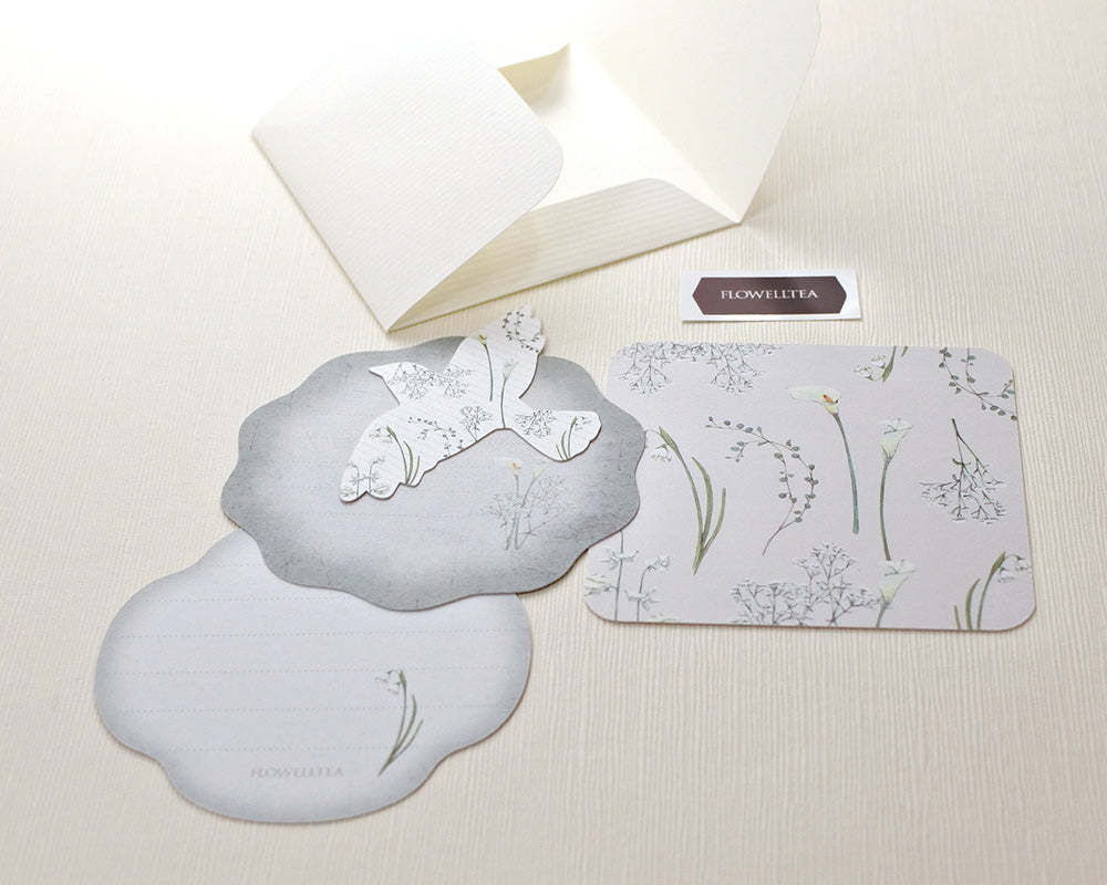 Flowelltea Series Flower and Animal Memo Card Set - Little bird