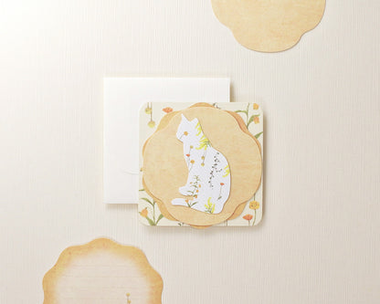 Flowelltea Series Flower and Animal Memo Card Set - Cat