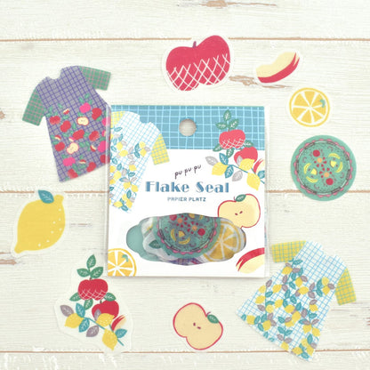 Flake Sticker Series designed by pu・pu・pu - Sandwiches & Bread / Lemons & Apples
