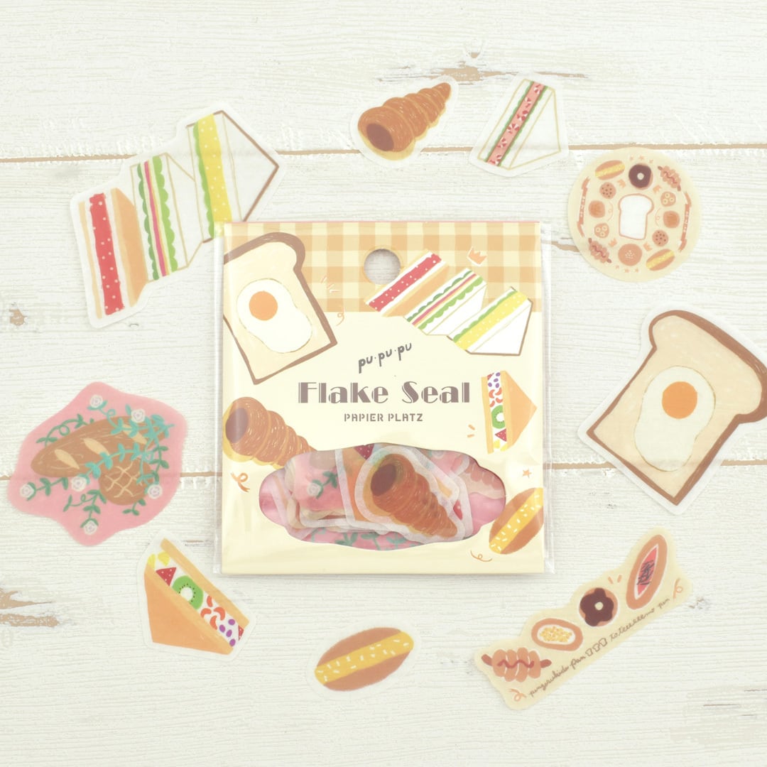 Flake Sticker Series designed by pu・pu・pu - Sandwiches & Bread / Lemons & Apples