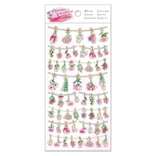 Flower Garland Sticker Series - Pink