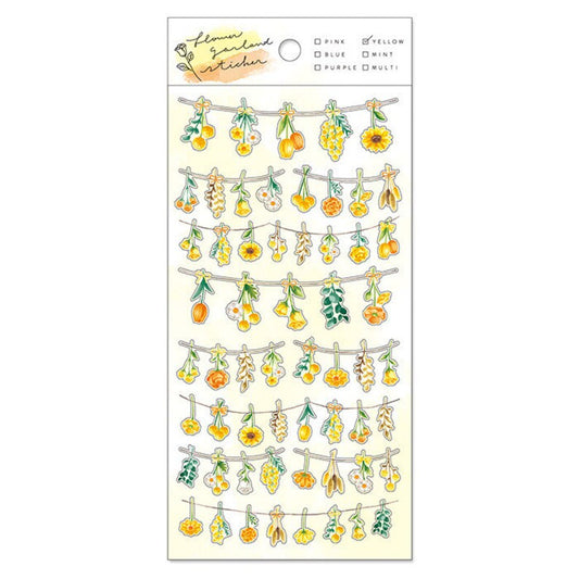 Flower Garland Sticker Series - Yellow