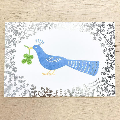 Foil Postcard designed by Fukuoka Mariko - Lucky Bird