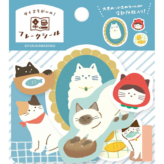 Furukawa Shiko - Japanese Washi Flake Sticker Bag My Biyori Series - Cat