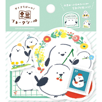 Furukawa Shiko Japanese Washi Flake Sticker Bag My Biyori Series Fluffy Birds