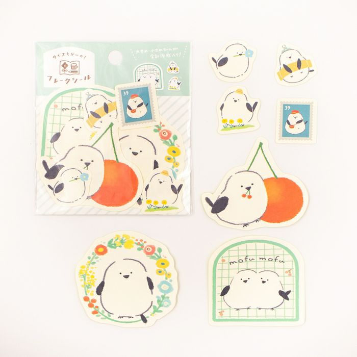 Furukawa Shiko Japanese Washi Flake Sticker Bag My Biyori Series Fluffy Birds