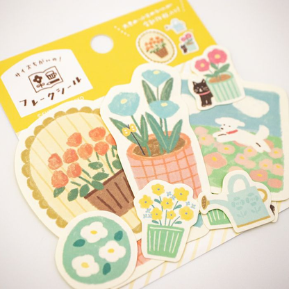 Furukawa Shiko Japanese Washi Flake Sticker Bag My Biyori Series Gardening