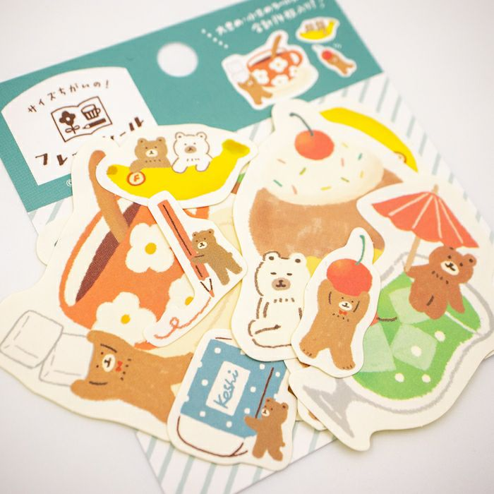 Furukawa Shiko Japanese Washi Flake Sticker Bag My Biyori Series Helper bear