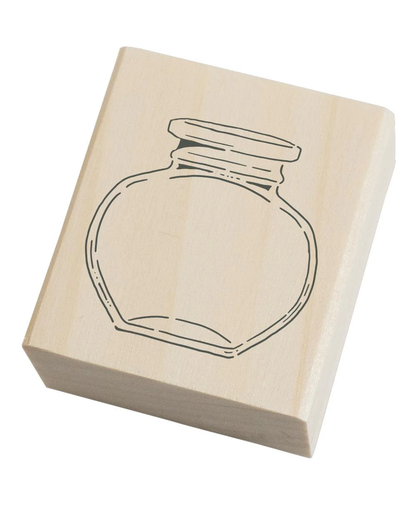 Masute no Aibo Series Wood Stamp - Glass Bottle