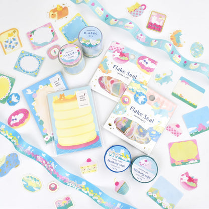 Gold Foil Flake Sticker Series designed by Nagomi Miyashita - Cat Days / Sweet Treats
