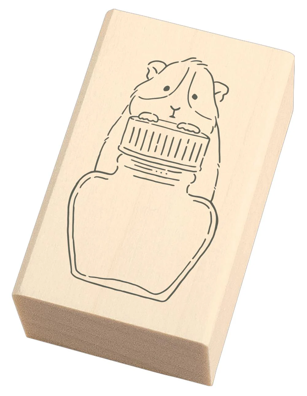 Masute no Aibo Series Wood Stamp - Guinea Pig and Ink