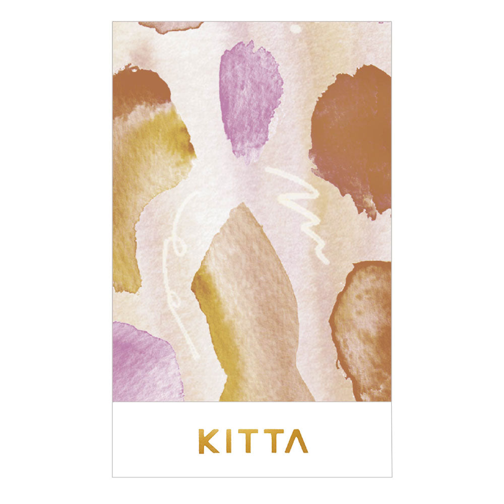 Hitotoki KITTA Collage Series Silver Foil Portable Sticker - Watercolor