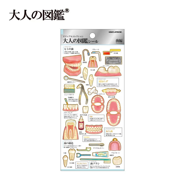Kamio Visual Collection Gold Foil Sticker - Teeth – Today Life Stationery