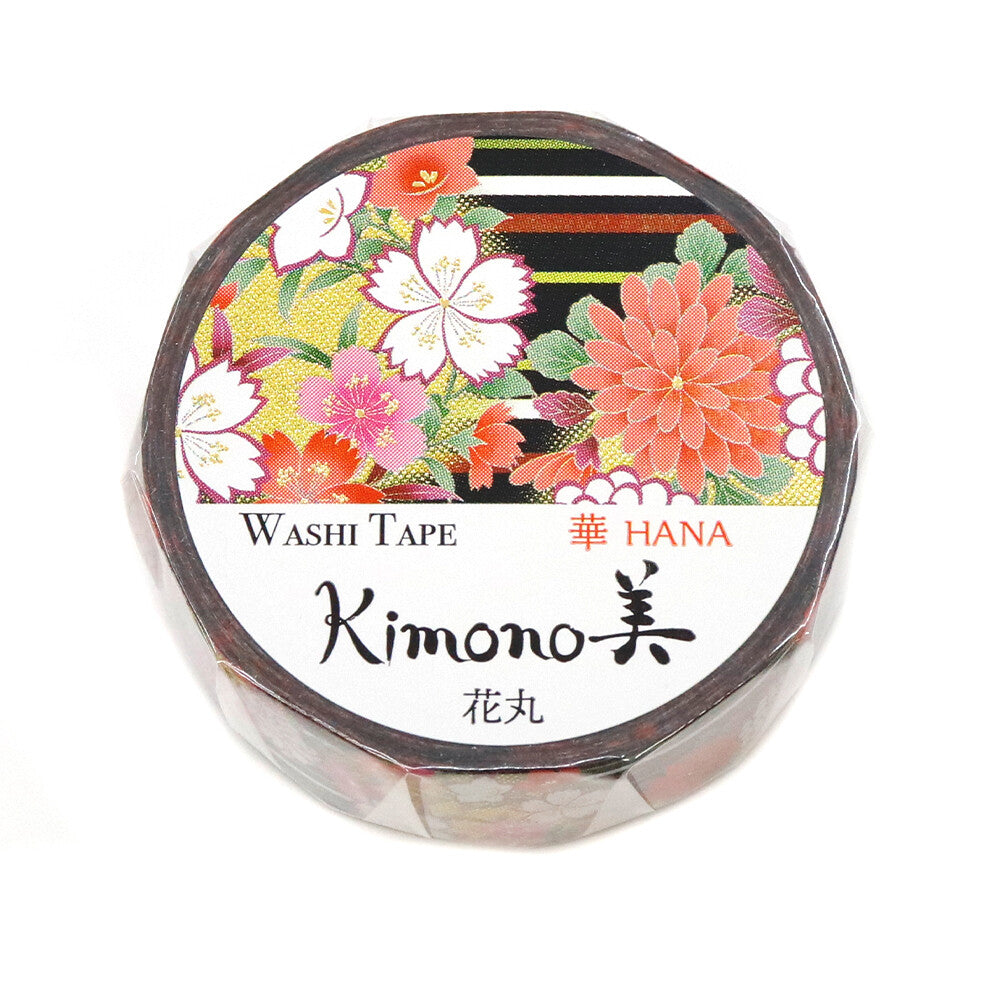 Kimono Hana Series Gold Foil Washi Tape - Hanamaru