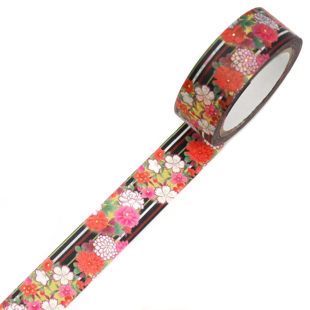 Kimono Hana Series Gold Foil Washi Tape - Hanamaru
