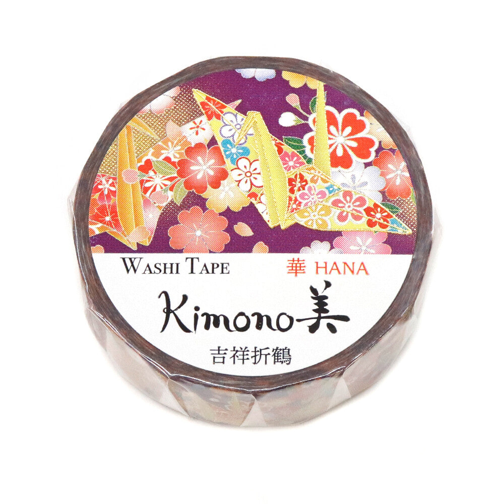 Kimono Hana Series Gold Foil Washi Tape - Kichijo Orizuru