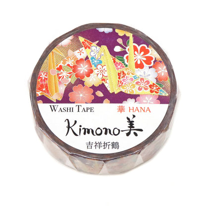 Kimono Hana Series Gold Foil Washi Tape - Kichijo Orizuru