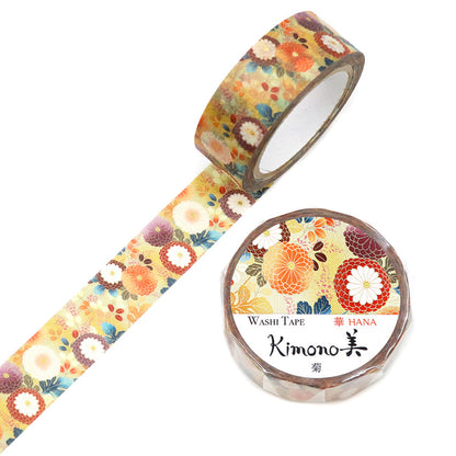 Kimono Hana Series Gold Foil Washi Tape - Kiku