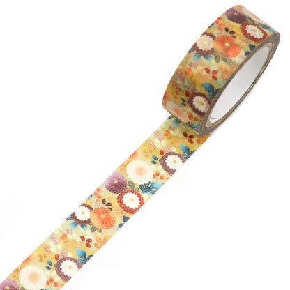 Kimono Hana Series Gold Foil Washi Tape - Kiku