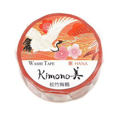 Kimono Hana Series Gold Foil Washi Tape - Pine, Bamboo, Plum and Crane